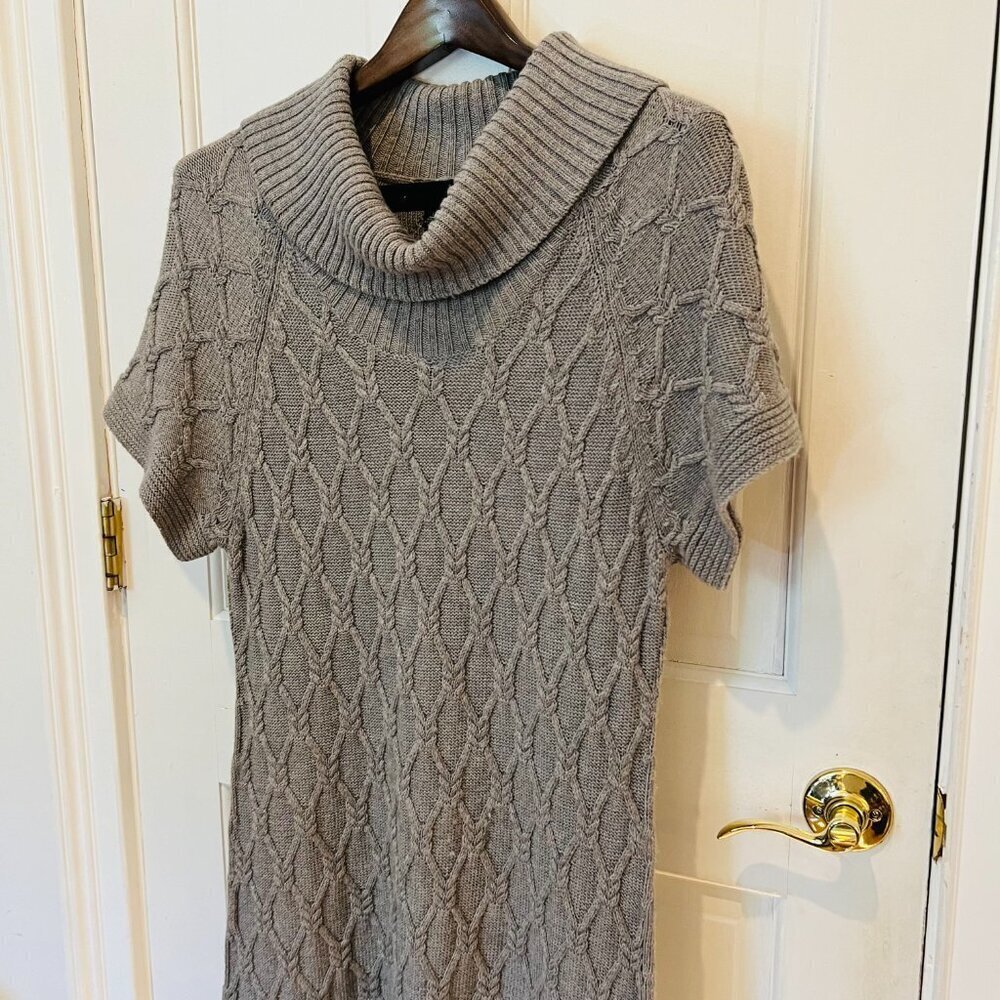 Banana Republic Extra Fine Merino Wool Sweater Cable Knit Sweater Dress Size L - Picture 2 of 16